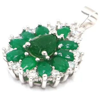 30x19mm Infinity Výročí 4.3 g Real Green Emerald Vytvořený Růžový Turmalín Fialová Tanzanite Pevné 925 Mincovní Stříbro Přívěsek