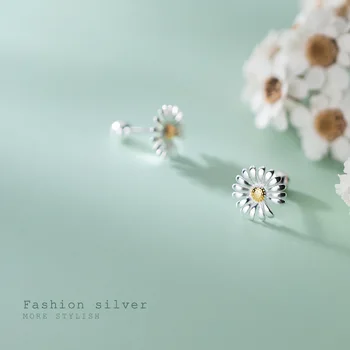 La Monada Ženy Náušnice korejský 925 Sterling Silver Náušnice Pro Ženy Šperky Sedmikráska Květ Dámské Náušnice, Stylové Šroub