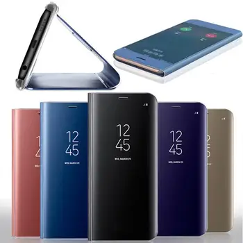 Zrcadlo Flip Pouzdro Pro Samsung Galaxy A51 A71 Vysoce Kvalitní Kožené Stojan Kryt Telefonu vodotěsný Taška Mobilní Telefon Pouzdro TXTB1