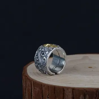 FNJ Skull Ring 990 Stříbrné Šperky Nové Módní Punk S990 Mincovní Stříbro Prsteny pro Muže Nastavitelná Velikost bague