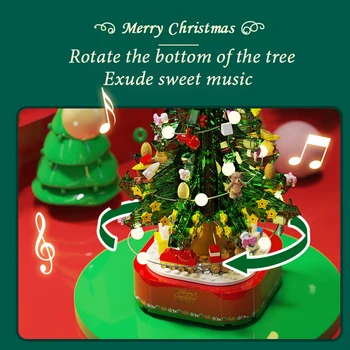 2020 Vánoční Strom Music Box Set Obci Vlak, Santa Claus, Dar, Stavební Bloky, Tvůrce Noční Můra Před Vánoční Dárek