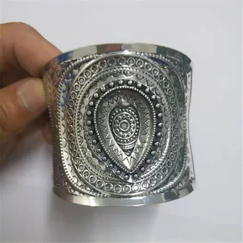 Pro Výrobu Šperků Stříbrné barvy Manžetové Náramky Pro Ženy Vintage Kabošon Kapka Vody Náramky & Náramky Etnické Módní Šperky