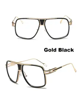 R45 Flat top, muži brýle rám, značkové značkové velký čtvercový kovový zlatý rám brýlí pro muže optické vysoce kvalitní lunetami