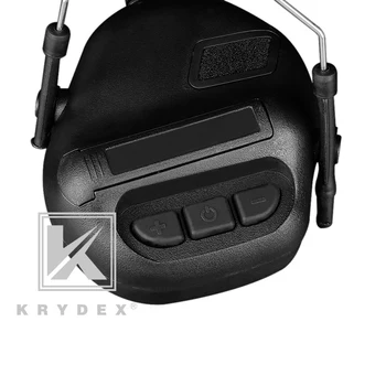 KRYDEX Taktické Headset W/ Rail Adaptér Peltor Comtac Natáčení Komunikační Sluchátka + Mikrofon Pro RYCHLÉ Helmu MICH BK