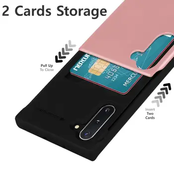 Původní Mercury Goospery Sky Slide Nárazník s Držitele Karty Wallet pevné Pouzdro Kožní Kryt pro Samsung Galaxy Note 10 POZNÁMKA 10 Plus