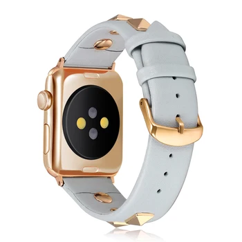 Luxusní Nýt Styl Watchband pro Apple Watch 5/4 Kapela Série 5 4 3 2 1 Náramek Muži/Ženy Popruh, 40 mm 44 mm 38 mm 42 mm hovězí Kůže