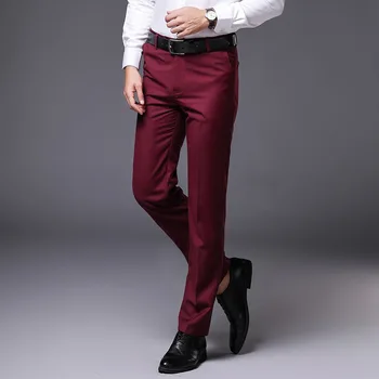 Značka Šaty Kalhoty 2019 Podzim Nové Pánské Černé Ležérní Kalhoty Obchodní Módní Černý Slim Fit Oblek Kalhoty Oblečení