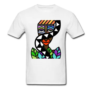 Art Design Men T-shirt Africké Krásy Abstraktního Malířství Krátký Rukáv Bílá Tričko Mužské Unikátní Street Nosit Exotické Tričko