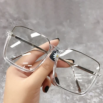 Oulylan Retro Nadrozměrných sluneční Brýle, Ženy, Muži Klasické hranaté brýle UV400 Gradient Optické Brýle Rám Leopard