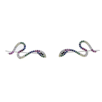 2019 horolezec Náušnice mix barev duhy had ve tvaru Zirkony Krásný Had drobné jemné Náušnice Pro Ženy, Svatební šperky