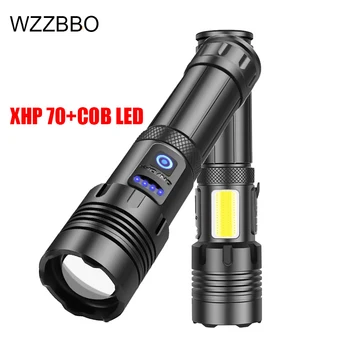 Výkonné LED Svítilna S XHP 70 LED Svítilna lovecké svítilny taktická svítilna dobíjecí lucerna 18650 26650 baterie