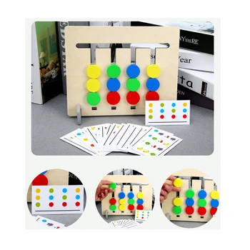 Nový Styl Čtyři barvy/ovoce Odpovídající Hra Montessori Dřevěné Hračky pro děti Logika oboustranné dětské Vzdělávací Hračky, Dárky