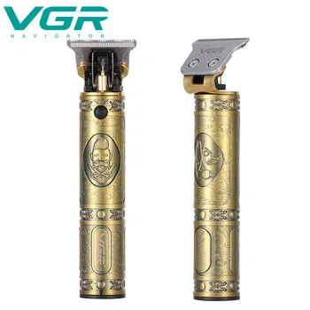 VGR V085 Zastřihovač Vlasů Vintage Gravírování Nůžky, Olej Hlava Carving USB Nabíjecí Redukce Šumu VGR 085