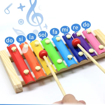 Nové Hudební Nástroje, Hračky Dřevěný Rám Xylofon Děti, Děti, Hračky Baby Vzdělávací Vtipné Dárky S 2 Paličkami