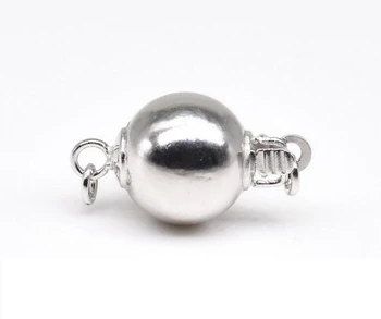 10ks Originální 925 sterling silver pearl uzavření,náramek, náhrdelník, spona, stříbrné šperky konektoru, 6mm Kulatý míč Box sponu