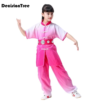 2021 čínské kung-fu oblečení pro kluky, holky tradiční wushu uniformě bojových umění sady děti děti kostýmy jevištní výkon