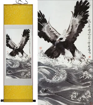 Eagle umění malování Domácí Kancelář Dekorace Čínský orel obraz eagle hedvábí scroll picturePrinted malování