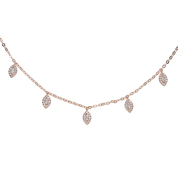 2019 Nové rose gold náhrdelník náhrdelník 5pc drop shipping bling bling cz turecká zlé oko přívěsek kouzlo delikátní náhrdelník