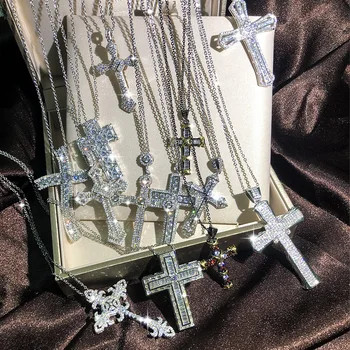 Luxusní Kříž Náhrdelník Ženy Muži Ženy Zirkon AAA Přívěsky Svatební Sliby Příslušenství Pánské Šperky Náhrdelníky Kouzlo Náhrdelník