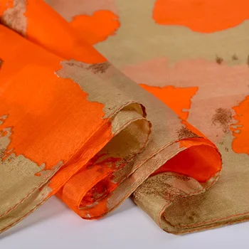 [BYSIFA] Sjaal Dámské Hedvábí šátek Šátek Nový Luxusní Značky Orange Dlouhé Šály Zimní Fulárových Femme Jaro Léto Pláž Šál