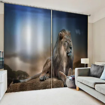 Vlk, Lev, Tygr Tištěné Závěsy Tepelně Izolované Výpadek Opona Panelu 3D Tisk Okna Závěsy Dveří Pokoj Dělič