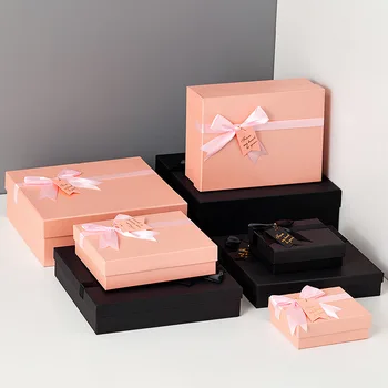 Růžová mašle papírové dárkové krabici balení Narozenin rtěnky, kosmetické Valentine s Den коробка упаковка подарочная коробка пакет