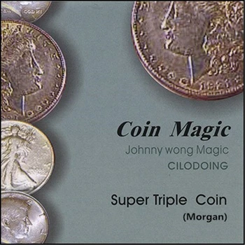 Super Triple Mince (Morgan Dolar, s DVD) Johnny Wong Mince Magie, Triky, Trik se Objevují, Mizí Kouzelník zblízka Iluze