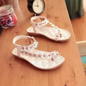Korejský módní dámské sandály se vzorem Rybí kosti letní nové sandály tří-dimenzionální květiny ležérní beach sandály