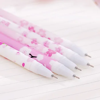 Pink Cherry Blossom neutrální pero malé, čerstvé a kreativní student, vyšetření psaní pero vodu, pero, 12 Pack
