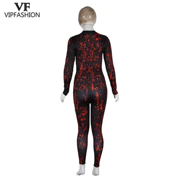 VIP MÓDA 2019 Nejnovější Produkty Kombinéza Cosplay Kombinézu 3D Terro Krev otisk Tištěné Šaty Halloween Kostýmy Pro Ženy
