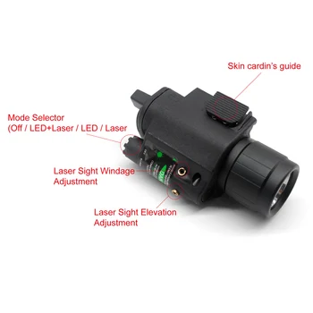 Aplus Polymer Red/Green Dot Laser & LED Svítilna Pochodeň Combo Pohled Působnosti Puška/Pistole Lov Mount 20mm Picatinny Rail