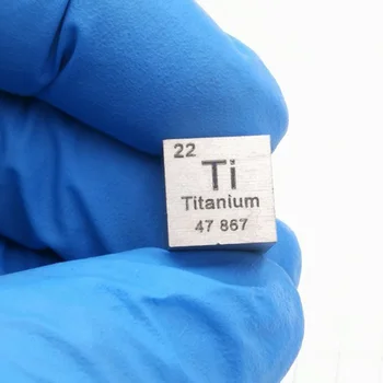 10 mm Čistá Hustota 99.5% Čistého Kovu Titanu Kostka Ti Chemické Prvky Kolekce Ručně Vyrobené Vědy Vzdělávací DIY Řemesla