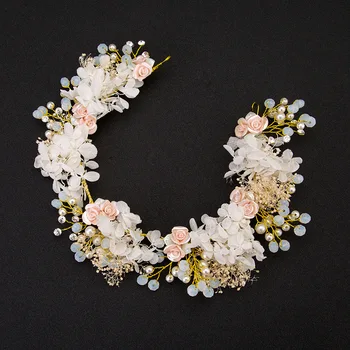 Nové Módní Kouzlo Svatební Diadém Barokní Květinovou Korunu Svatební Šaty, Vlasové Doplňky Pearl Šperky Crystal Čelenky Ruční Práce Dárky