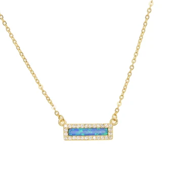 2018 Omezené Collares Collier Nové 925 Sterling Módní Značka modrý opál Kouzlo zlaté barvy Pro Ženy Šperky Náhrdelník 41+5 cm