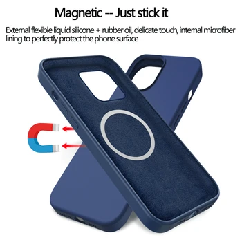 Pouzdro Pro iPhone 12 Pro Max Kryt Oficiální Tekuté Silikonové pouzdro Pro iPhone 12 Pro Magnetické（pouze v případě）