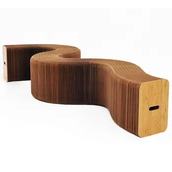 Osmnáct papír Nordic nábytek Obývací pokoj s konferenčním stolkem Kraft papír skládací zatahovací papír pohovka Boty mění stolice pap