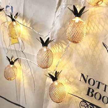 LED kovové duté ananas světlo, Vánoce, Valentýn, Den víla garland string světla bateriové napájení dovolenou LED dekor světla