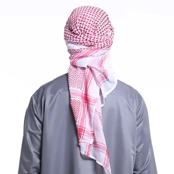 140x140CM Pánské Šátek Turban Klobouk Muslimské Arabské Dubaji Retro Geometrické Vlnité Vzory Žakárové Náměstí šátek Šátek Islámský Hidžáb