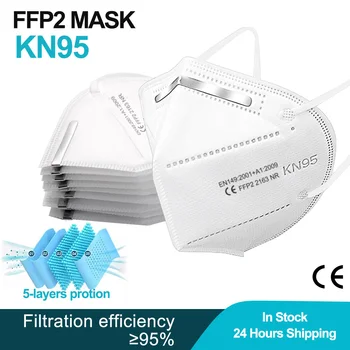 FFP2 KN95 Mascarillas CE Zdraví 95% Filtrační Obličejové Masky Bezpečnosti Prodyšné Držák Ústa Masky Maska Kn95