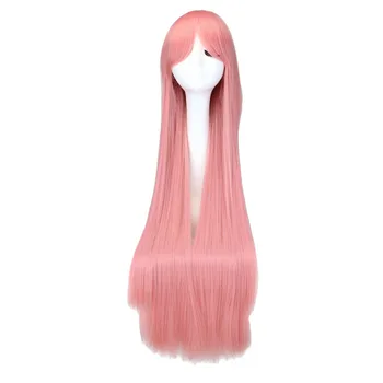100 Cm Anime Růžové Cosplay Paruka Pro přispějme a udělejme radost-luka Plné Dlouhé Rovné Tepelně Odolné Syntetické Vlasy Ženy Paruky Peruca Pelucas