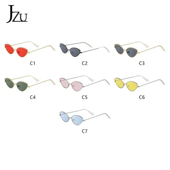 JZU Cute Cat Eye sluneční Brýle 2019 Módní Sexy Dámy, Ženy, Kovový Rám Vintage Gradient Sluneční Brýle Ženské sluneční Brýle oculos