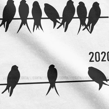 Sociální; Pták T-Shirt Muži 6 Metrů Karanténě Seniory 2020 Zůstat Doma Umýt Ruce Bavlněné Tričko Krátký Rukáv T Košile