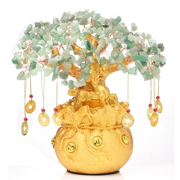 Přírodní Dongling nefrit, křemen, drahokam, krystal, strom štěstí reiki léčení feng shui dekorace