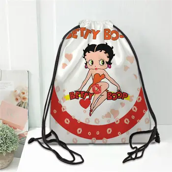 Sexy Betty Boop Tištěné batoh šňůrky taška satén měkké boty, tašky do školy vlastní Logo tašky pro ženy