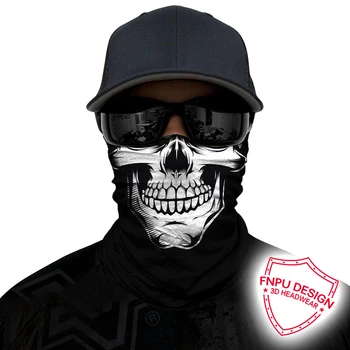 BJMOTO Balaclava 3D Bezešvé Lebka Svatého Tvář Štít, Motocykl Kolo Šátek na Krk Anti-UV, odolný proti Větru Kostra Sportovní Šátek