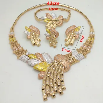 Království Ma Nové nigerijské svatební africké kostým šperky set dubai Neckace pro Ženy Strana Šperky sady
