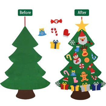 Cítil Vánoční Strom Umělý Strom Zavěšení na Zeď Ornamenty Děti DIY Vánoční Dekorace pro Domácí Navidad 2021 Nový Rok Dárky