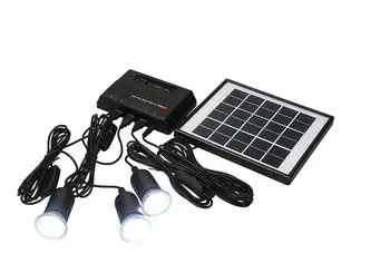 4W solární systém .5V přenosný solární power bank, kapacita 5000mah 4W solární panel a 3ks LED světlo a USB nabíječka. Doprava zdarma