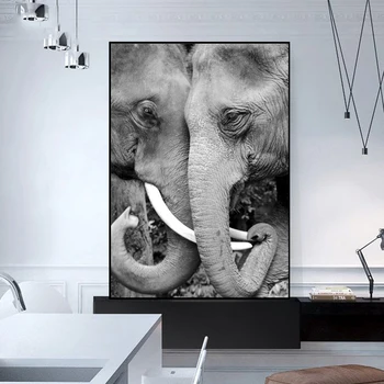 RELIABLI ART Wall Umění, Sloni Láska Relativní Obraz Plátno Malba, Moderní Dekorace Pro Obývací Pokoj Ložnice Studie ŽÁDNÝ RÁM