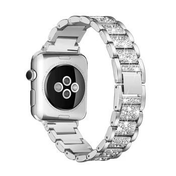 Pro Apple Watch band 40 mm 44 mm 38 mm 42 mm ženy Diamant Band pro Apple Watch series54 3 2 1 iWatch náramek z nerezové oceli popruh